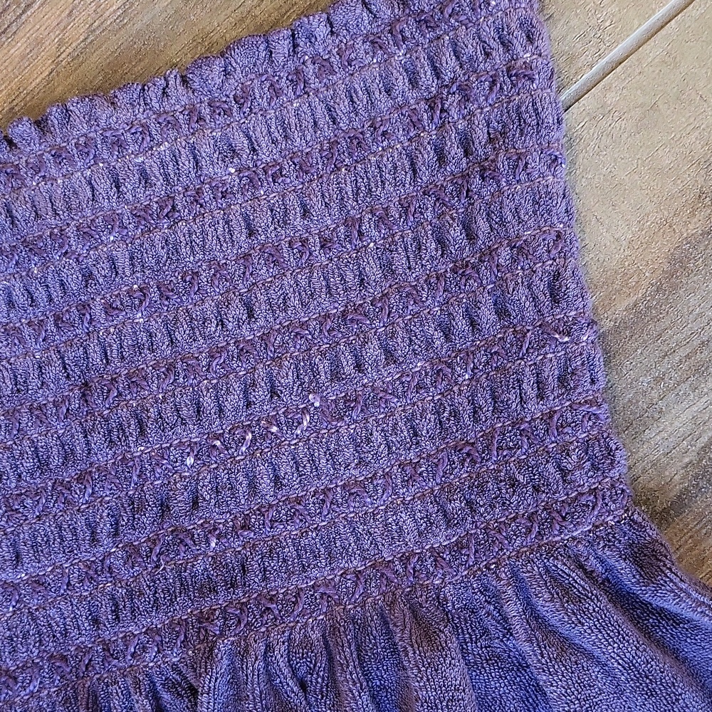 Rare Juicy Couture Purple Terry Cloth Ruffle Hem Pocket Detail Mini Dress, 0 - Picture 5 of 15